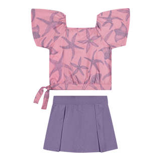 Conjunto Infantil Menina Estrela-do-Mar Elian Rosa em Oferta na Shopee
