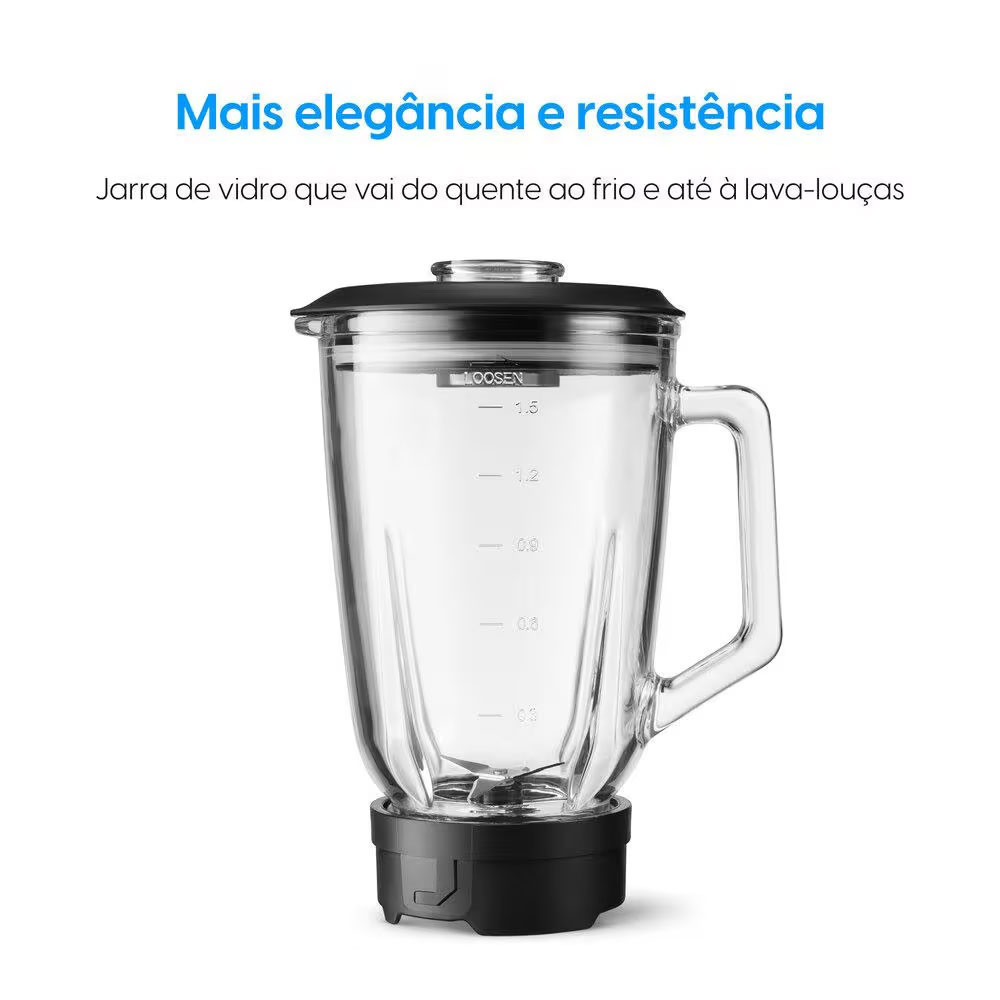Liquidificador Super Force Preto 900W 3 Velocidades Jarra de Vidro 1,9L Função Pulsar Elgin · foto 2