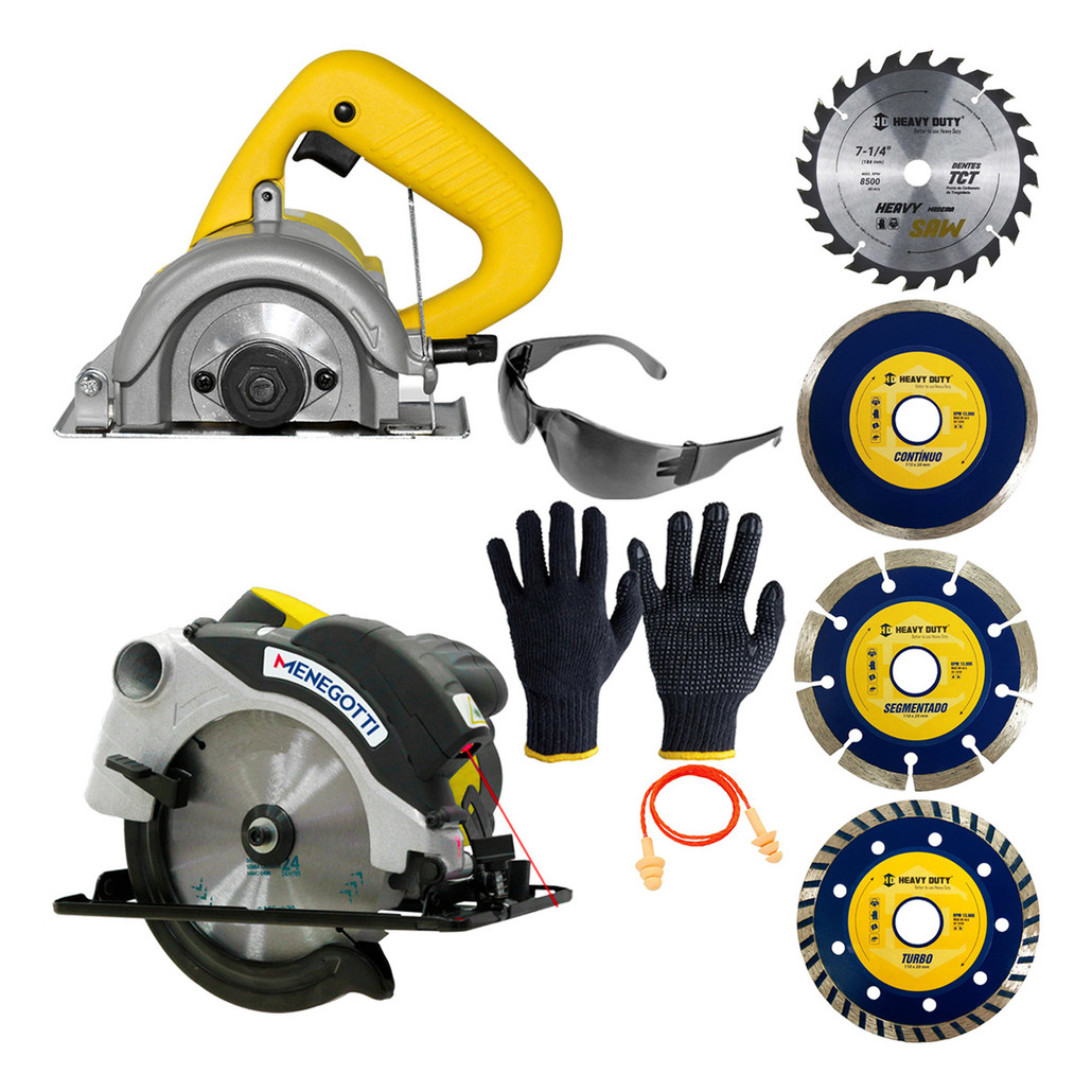 Jogo Serra Circular Com Guia Laser E Serra Marmore 127v