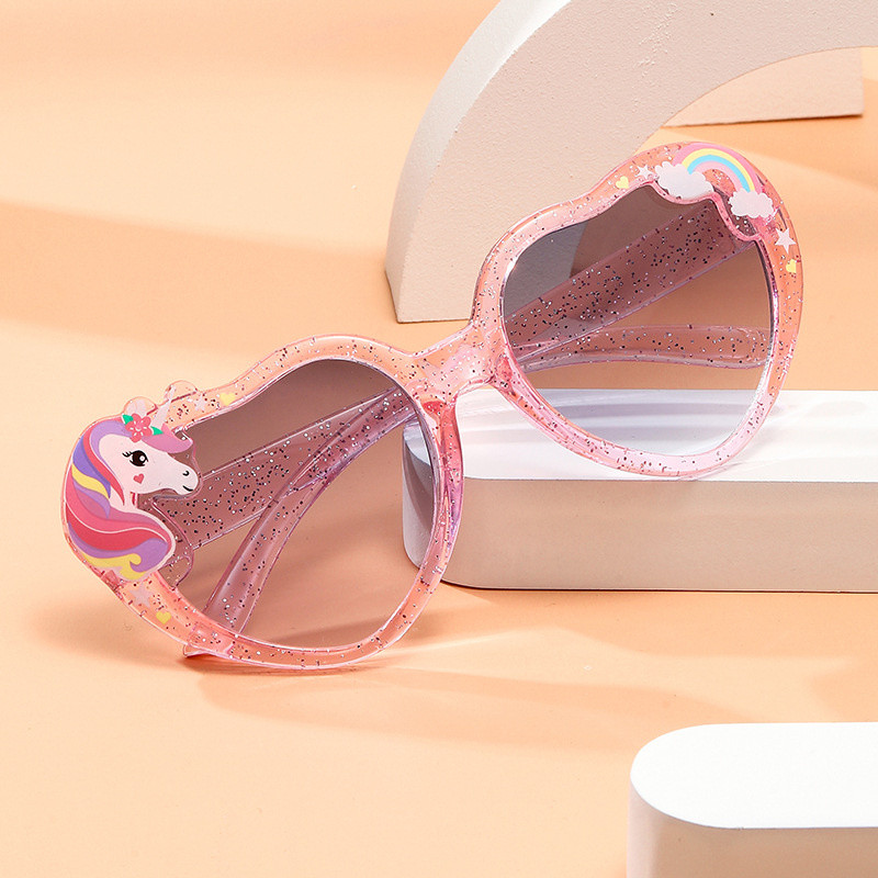 Óculos De Sol Infantis Fofos , Princesa Unicórnio Brilhantes E Legais Para Meninas , Desempenho De Fantasia De Aniversár