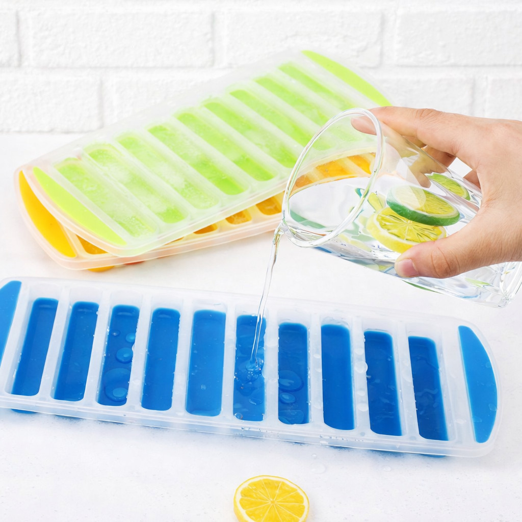 Kit 3 Formas de Gelo Palito Silicone + Plastico PP  Garrafas
