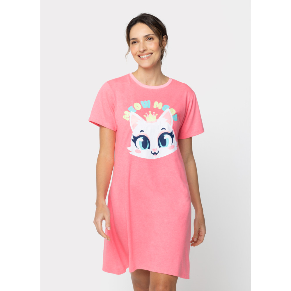Camisola Manga Curta Feminina Gata - Puket em Oferta na Shopee