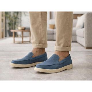 Sapato masculino loafer camurça esporte  fino slip-on social em Oferta na Shopee