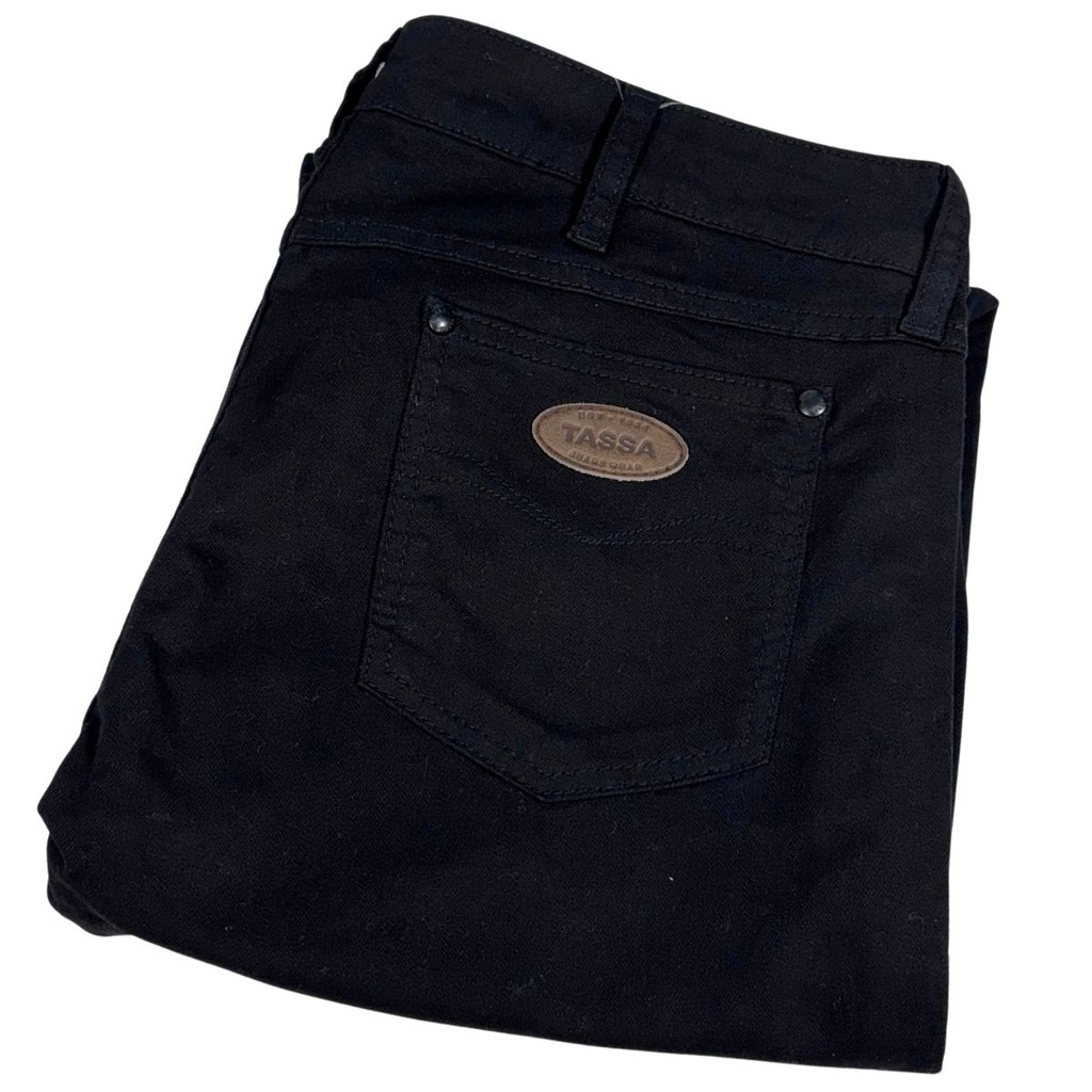 Calça Tassa Cintura Alta Feminina Bootcut Preto Lisoelastano