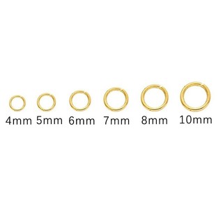 Peças Metal para Bijuterias Dourado e Prata 4-10mm Vários Tamanhos 100-500 Peças