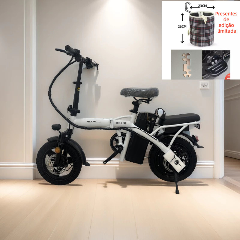 Bicicleta elétrica dobrável para adultos NUDA, pedal tripulado, compras ao ar livre, viagem oferta
