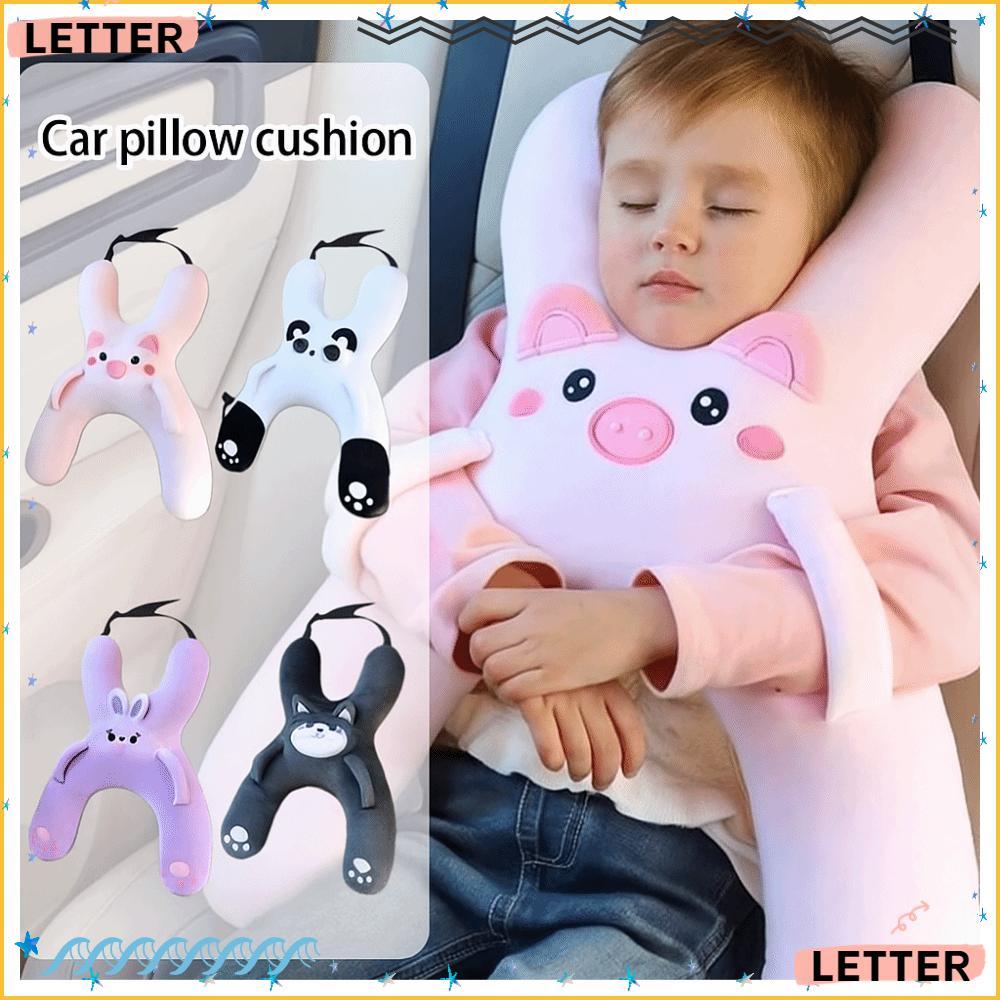 Carta Encosto De Cabeça Do Carro , Travesseiro De Dormir Infantil Removível Dos Desenhos Animados Confortável Montado No