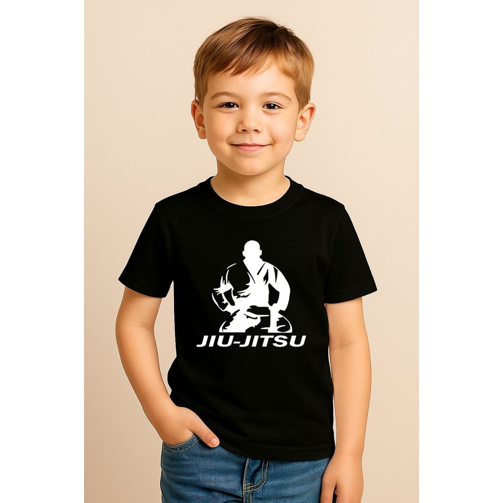 Camiseta Jiu Jitsu Kids Estampa Lutador Arte Marcial Roupa Esportiva Infantil
