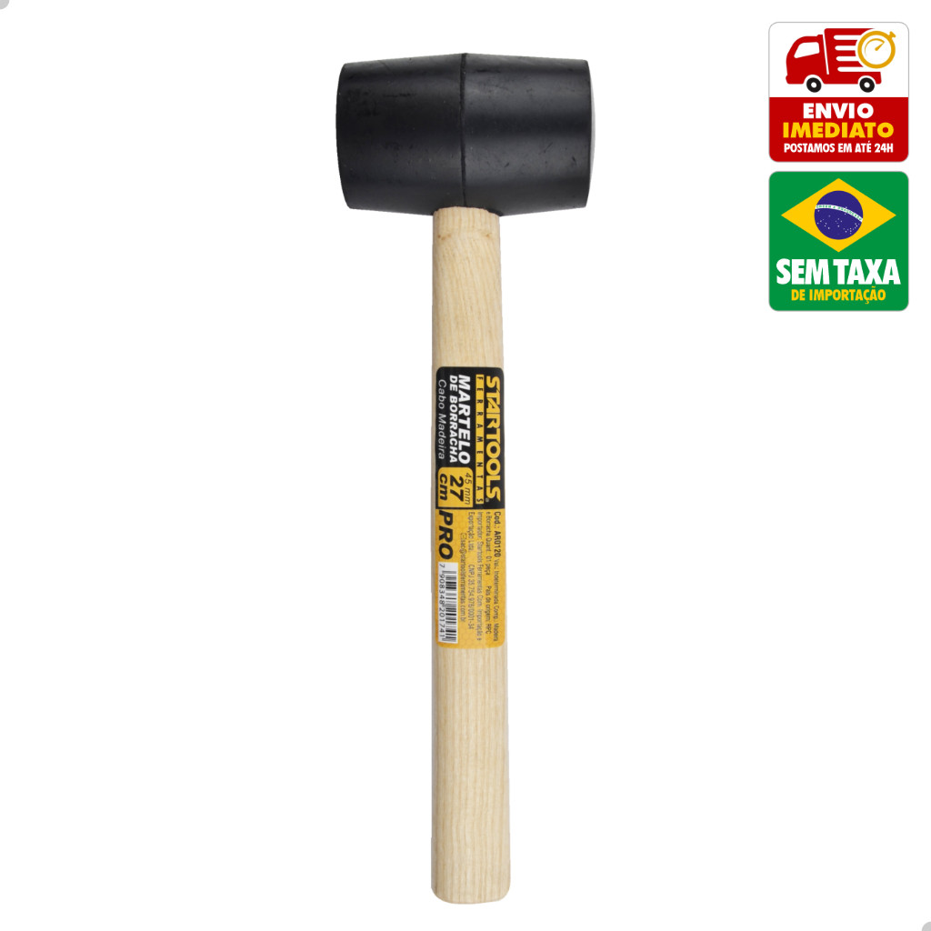 Martelo De Borracha Preto 27 Cm Marreta Martelinho Piso Macete StarTools AR0120 em Oferta na Shopee