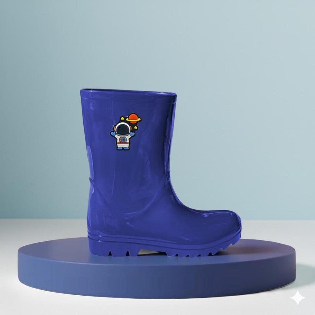 Bota de Chuva Infantil Galocha Cano Longo Impermeável Antiderrapante Menino Brincar Confortável Criança Leve Macia