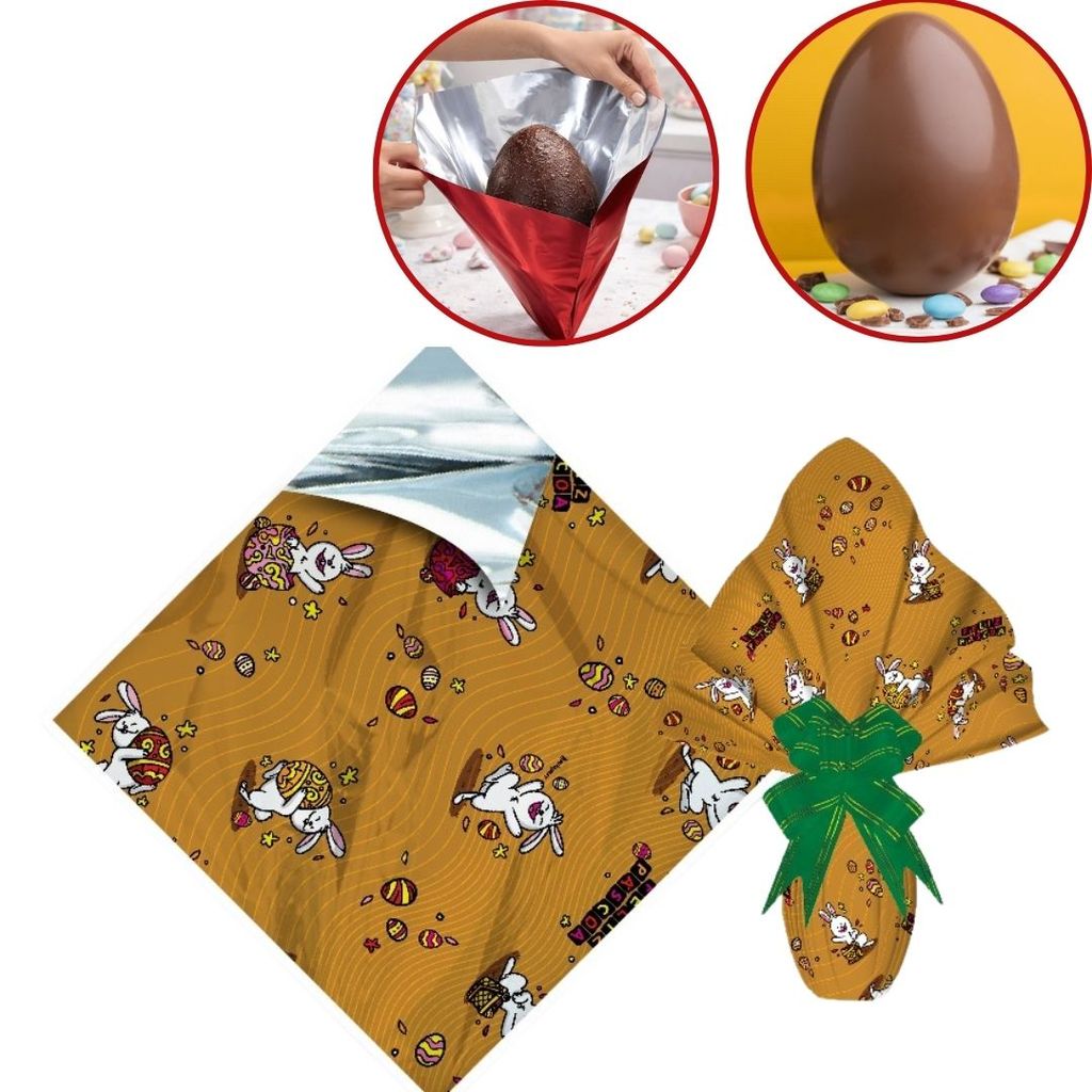 25 SACO EXPRESS P/ OVO PÁSCOA 150/250G 30X30CM LARANJA