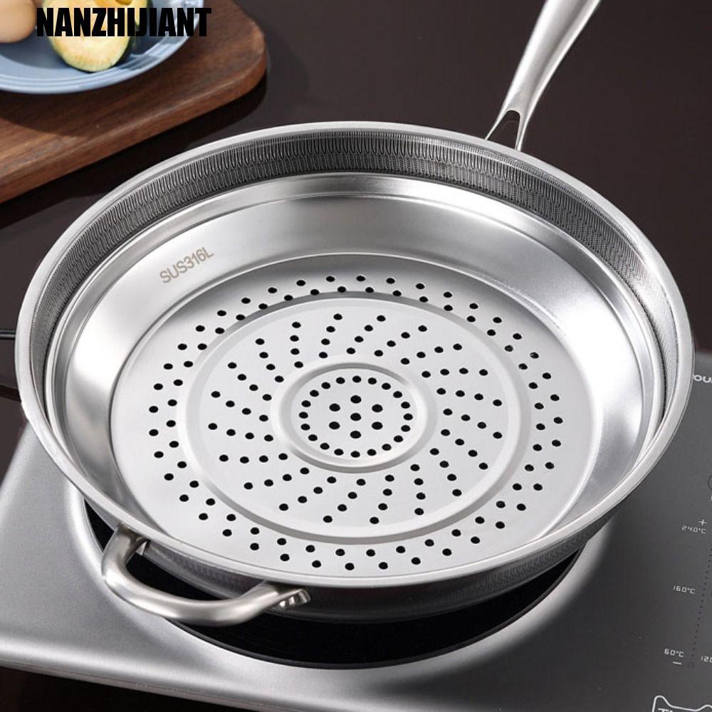 Imagem NANZHIJIANT Wok Steamer , Bandeja De Vapor De Tamanho Grande À Prova De Ferrugem , Cesta Profissional De Aço Inoxidável