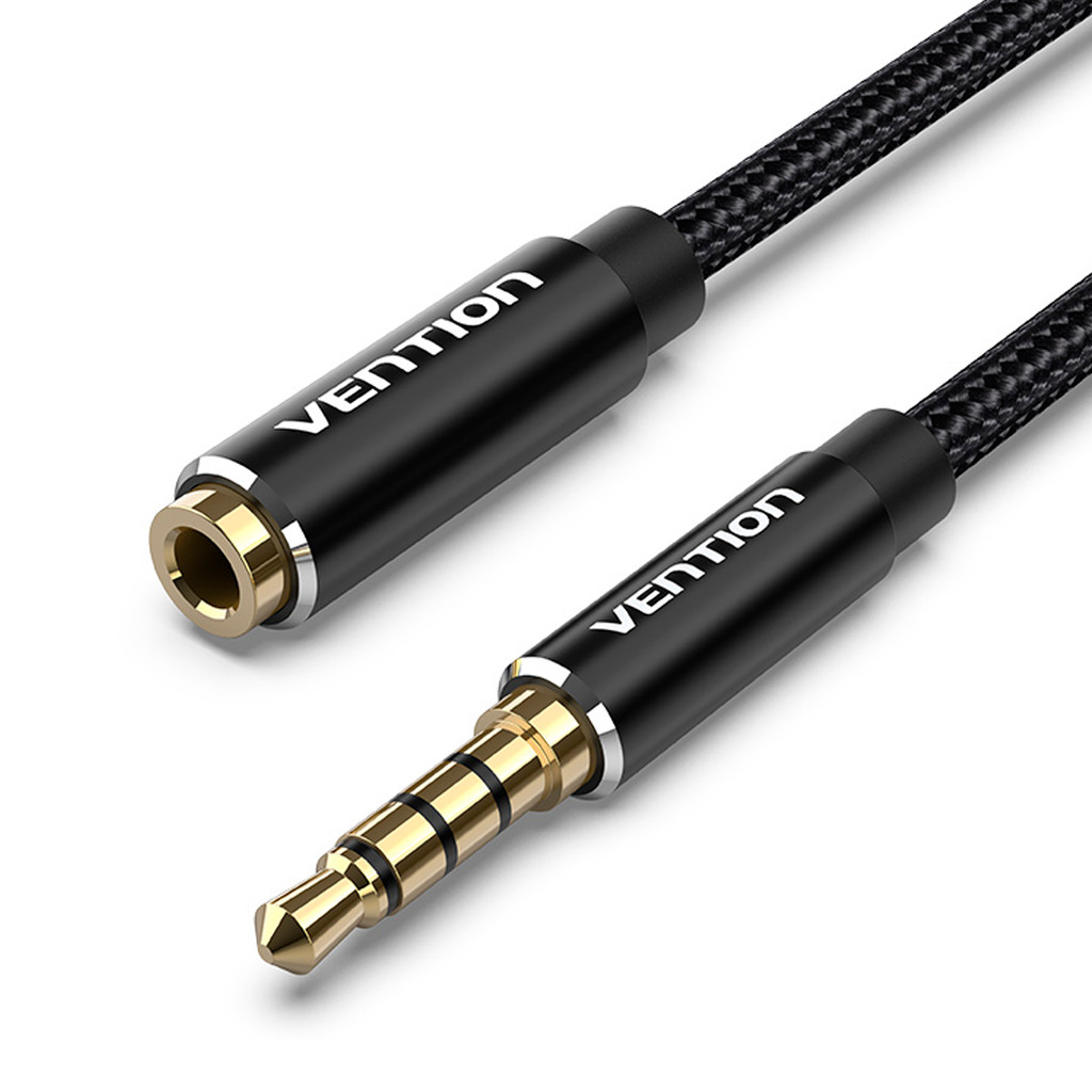 Cabo Extensor P3 TRRS Macho x Fêmea Fone Microfone Lapela 1m