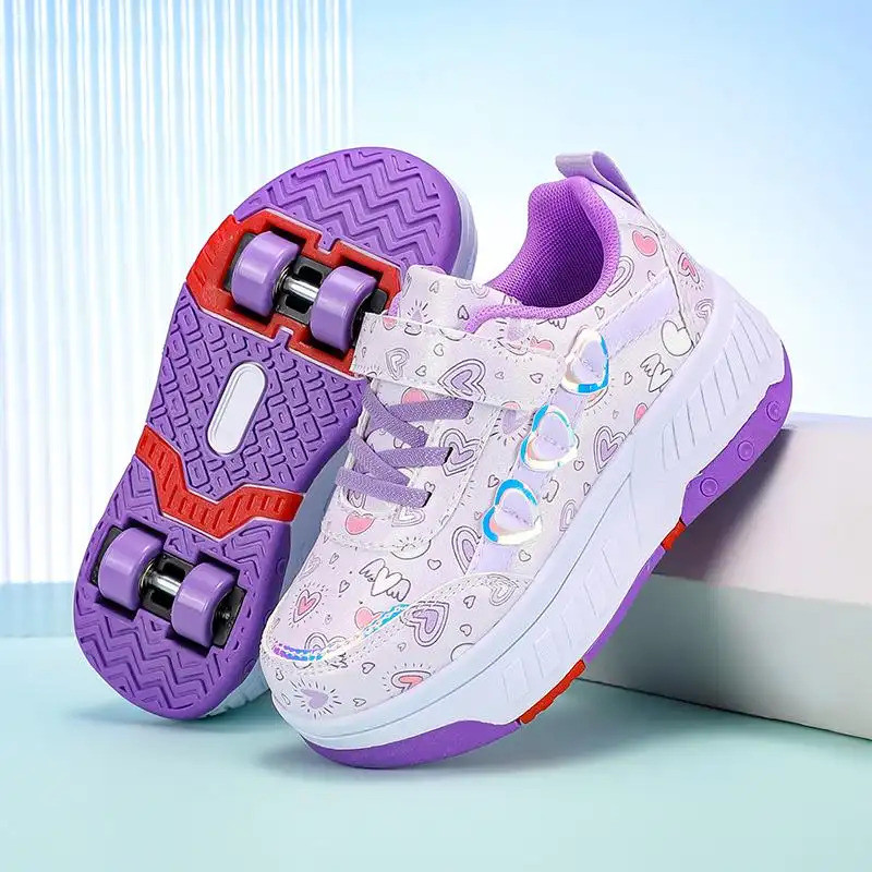 Patins de Quatro Rodas para Meninas, Patins para Crianças e Adultos, Esportes ao Ar Livre, Patins com Rodas Removíveis,