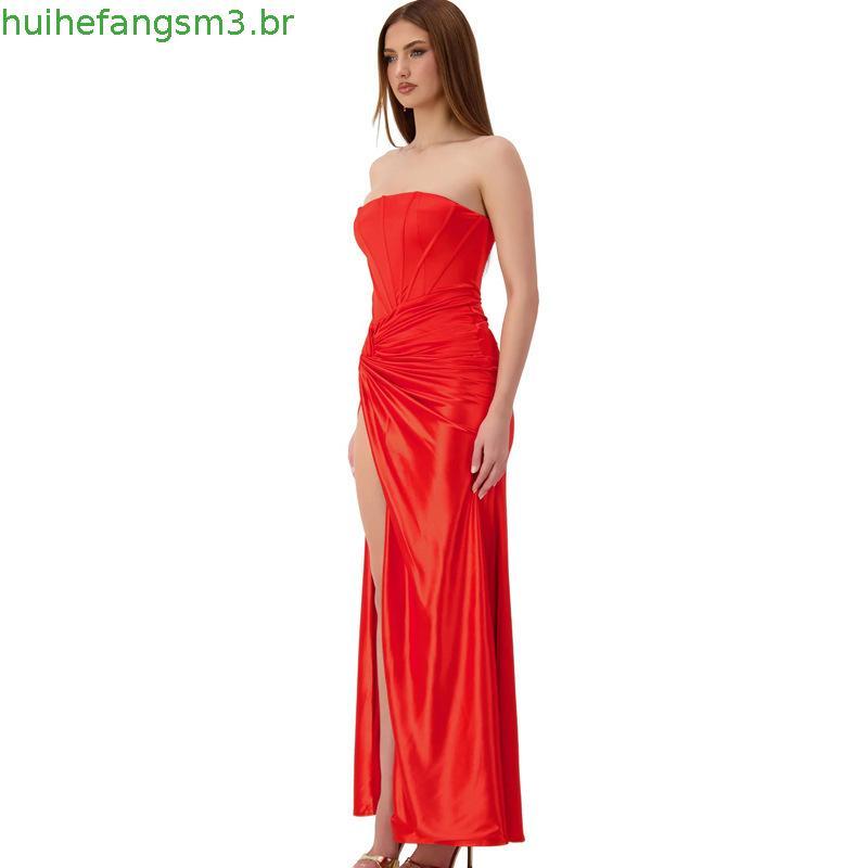 Vestido Feminino Longo de Festa Tomara que Caia Sereia Brilhante Formatura Casamento