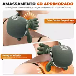 Massageador de Pescoço e Ombro 8 Pontos com Aquecimento | Alívio de Tensão e Relaxamento Profundo