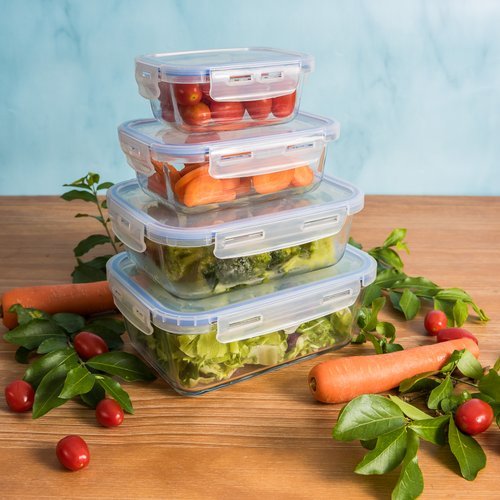 Pote Hermetico Vidro Borossilicato Tampa Silicone 640ml Transparente Organizador Alimentos