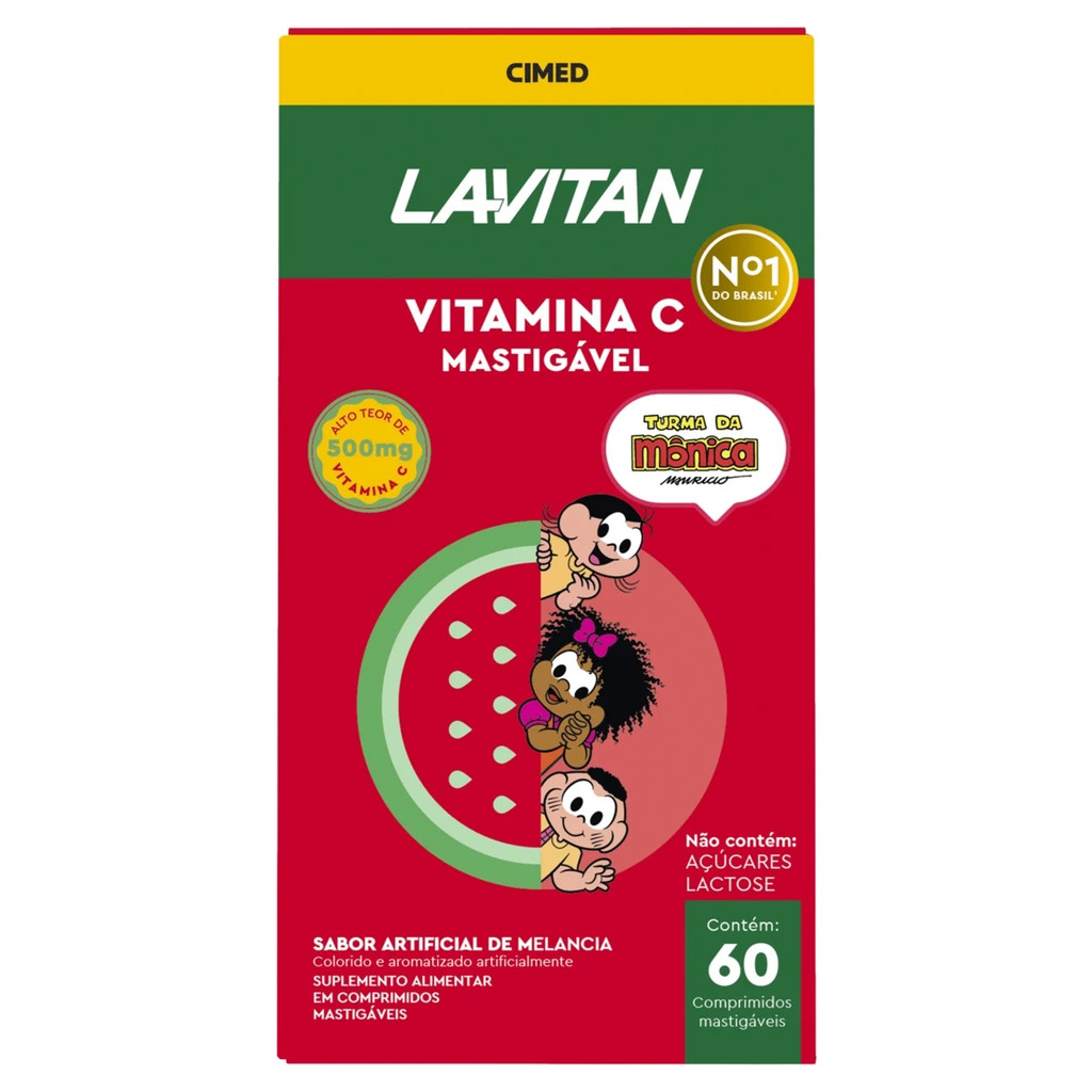 Lavitan Infantil Vitamina C Turma da Mônica 60 Mastigáveis | Melancia