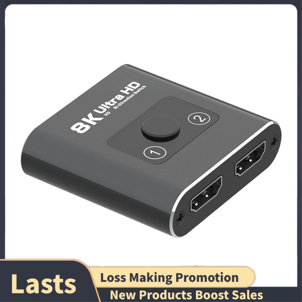 Interruptor Bidirecional HD 8K 60Hz , 1 Em 2 Saídas , Divisor Compatível , Distribuidor De Vídeo , Display Duplo Para La