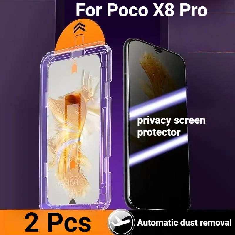 1-2 Pcs Poco X8 Pro Filme De Privacidade Anti-Espião Protetor De Tela De Vidro Temperado Com Um Clique Espionagem Para X