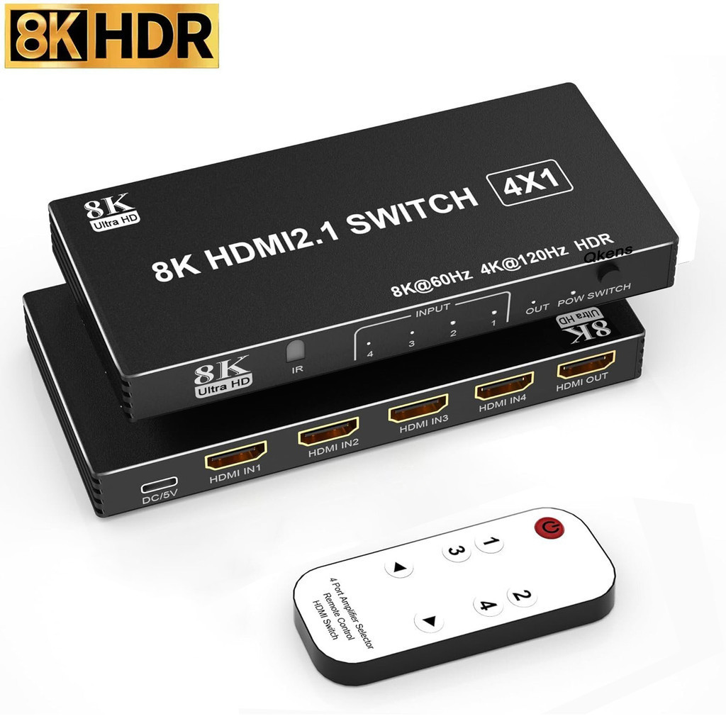 8K 60Hz 3x1 4x1 5x1 HDMI Switch 4K120Hz Switcher 3 4 5 Em 1 Adaptador De Exibição De Conversor De Vídeo Para Saída