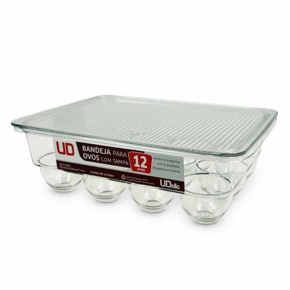 Bandeja p/Ovos Dello c/Tampa Cristal p/12 ovos UD01.0013.006