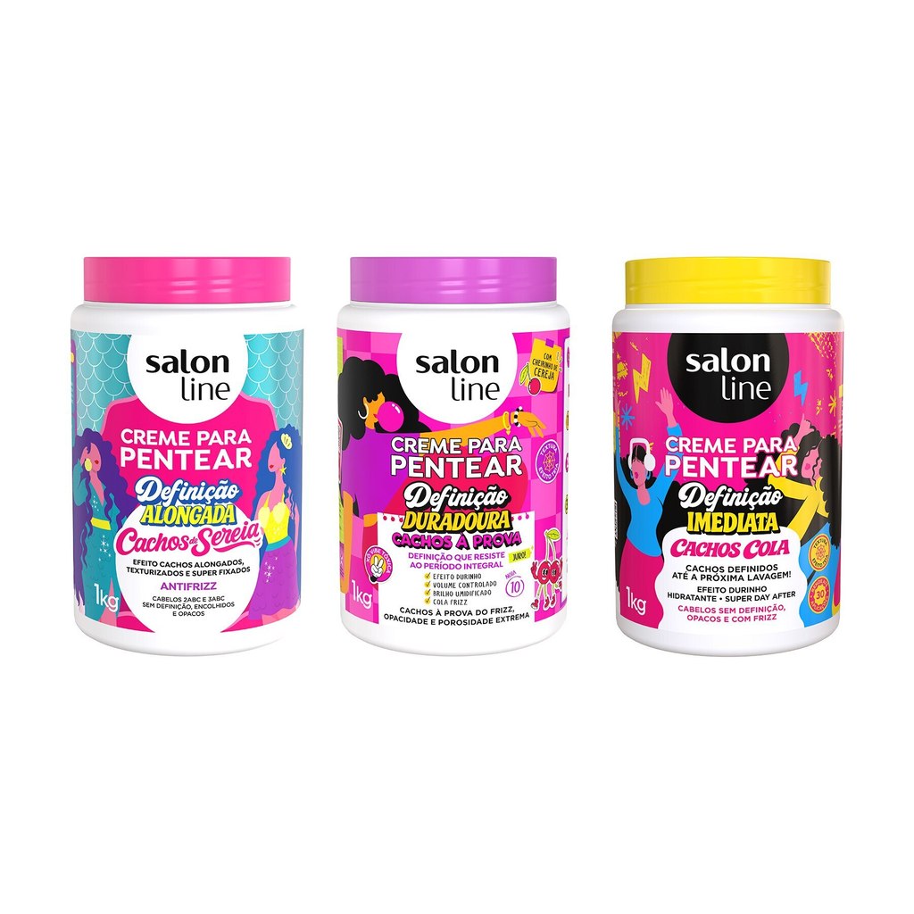 Kit Finalização Capilar Definição Cahos de Sereia, Cachos à Prova e Cachos Cola em Oferta na Shopee