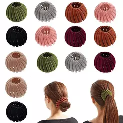 Grampos De Cabelo De Veludo Fofos Para Adolescentes E Mulheres-Ferramenta De Coque Em Formato De Ninho De Pássaro Pentea