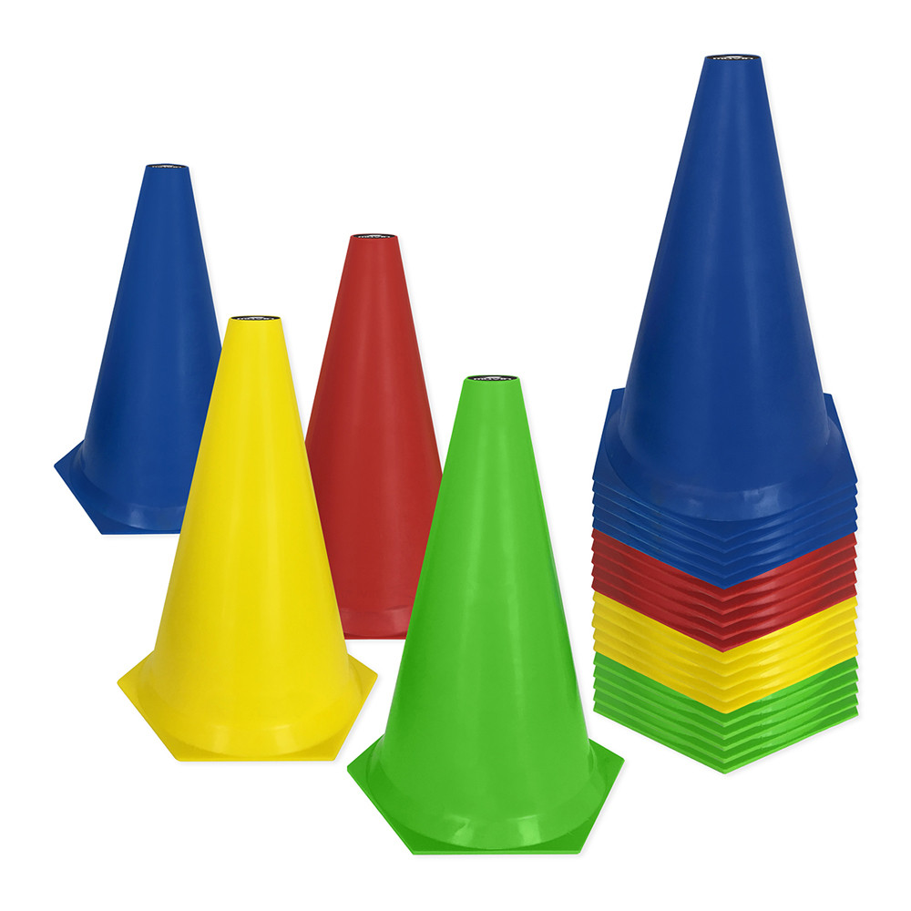 Kit 24 Cones de Treino Muvin Agilidade Futebol Funcional Base Estável