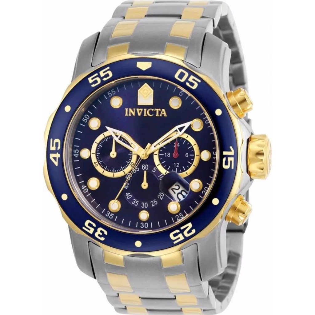 Relogio Invicta Pro Diver Scuba 0077 Misto Gold Azul 18k