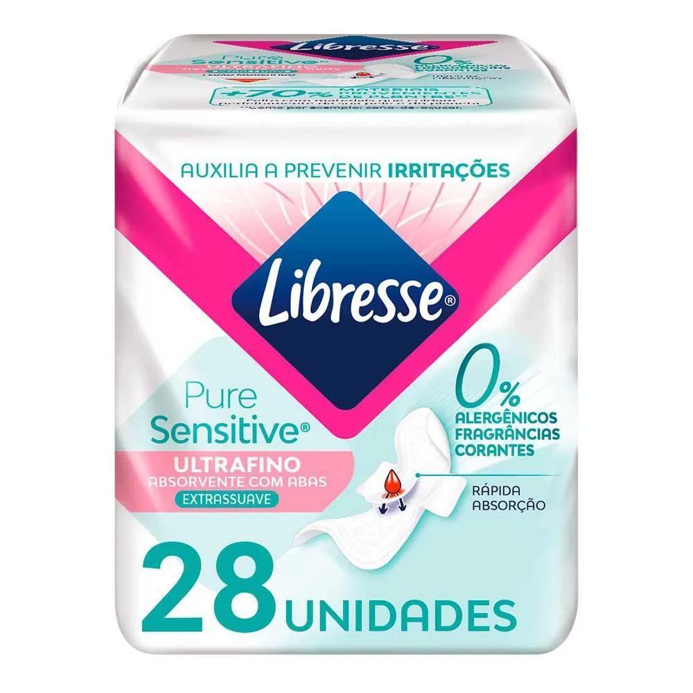 Libresse Absorvente Pure Sensitive Com Abas E  28 Unidades