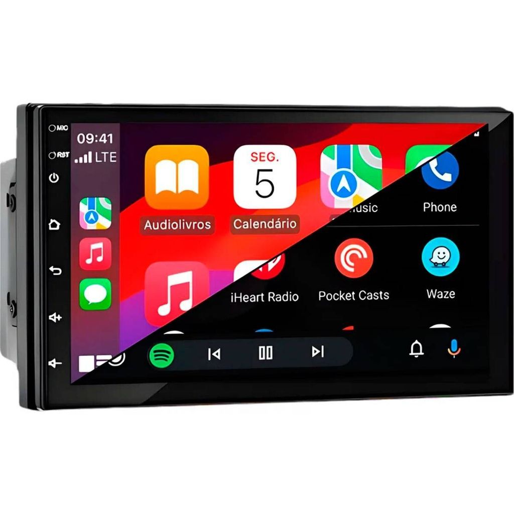 Central Multimídia Mp5 7 Tela de Vidro IPS Carplay Android Auto Sem Fio Espelhamento USB BT em Oferta na Shopee