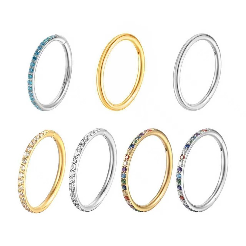 Piercing Argola de Titânio Cravejado com Zircônias  Brilho Luxuoso | Hipoalergênico e Resistente