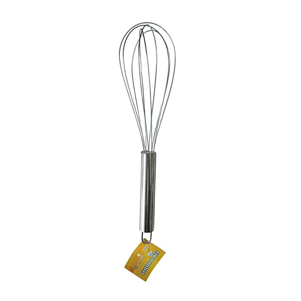 Batedor de Claras Ovos 25cm Fouet Cozinha Chef Profissional Inox Confeitaria Misturador Resistente Bolo Receita