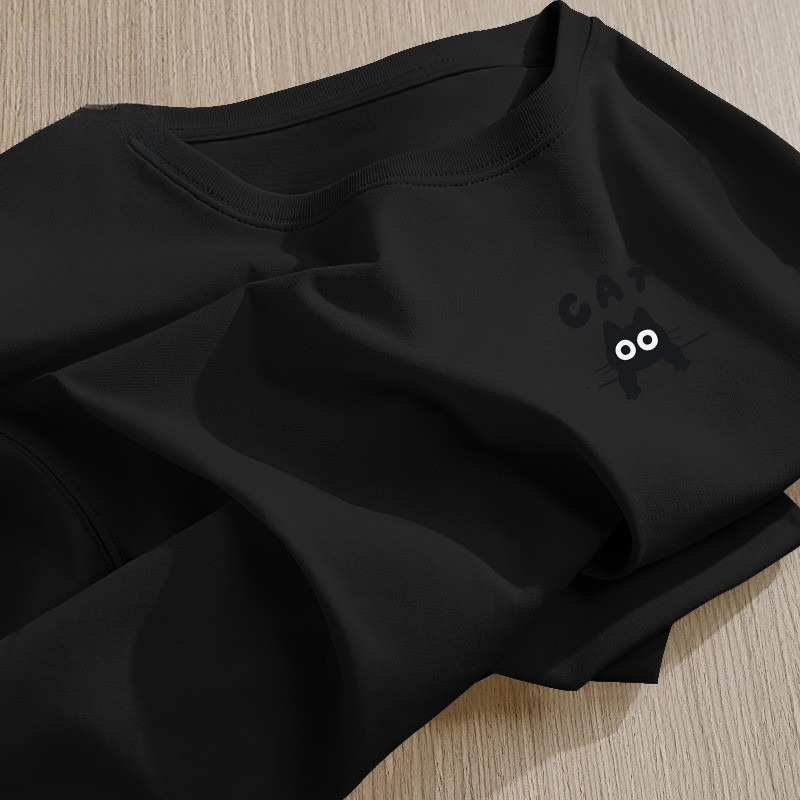[Camiseta Premium Algodão Puro]LA Plus Size Unissex-Oversized Confortável Estilo Casual Camiseta Tecido Respirável#15350