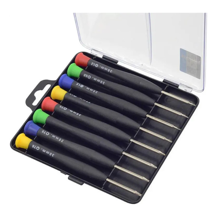 Kit 8 Chaves de Precisão Torx Phillips Fenda Tri-Point Pentalobe - com Estojo Profissional – Alta Qualidade