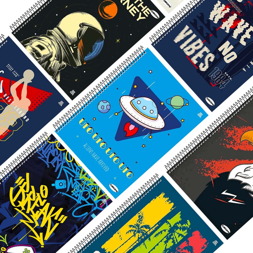 Caderno universitário 12 matérias Kbom 240 folhas Animativa em Oferta na Shopee