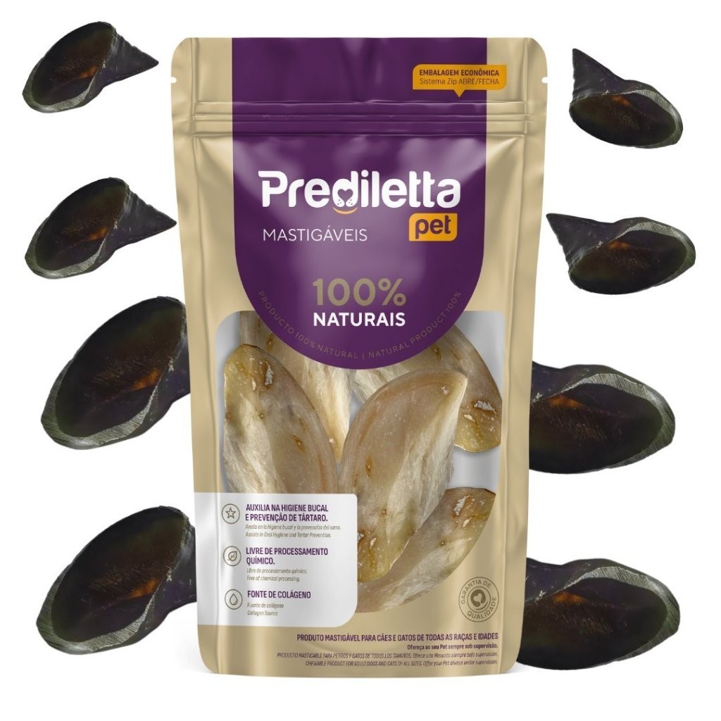 1 Pacote de  8 Casco Bovino cada  Mordedor Para Cachorro Natural Total 8 UN Prediletta