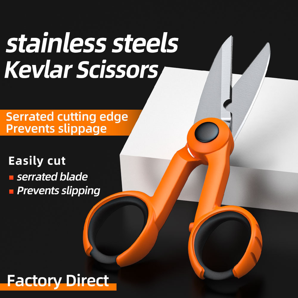 Tesoura Kevlar Sawtooth fibra velo Fang Lun tesoura de fibra óptica cauda fibra Jumper tesoura eletricista tesoura