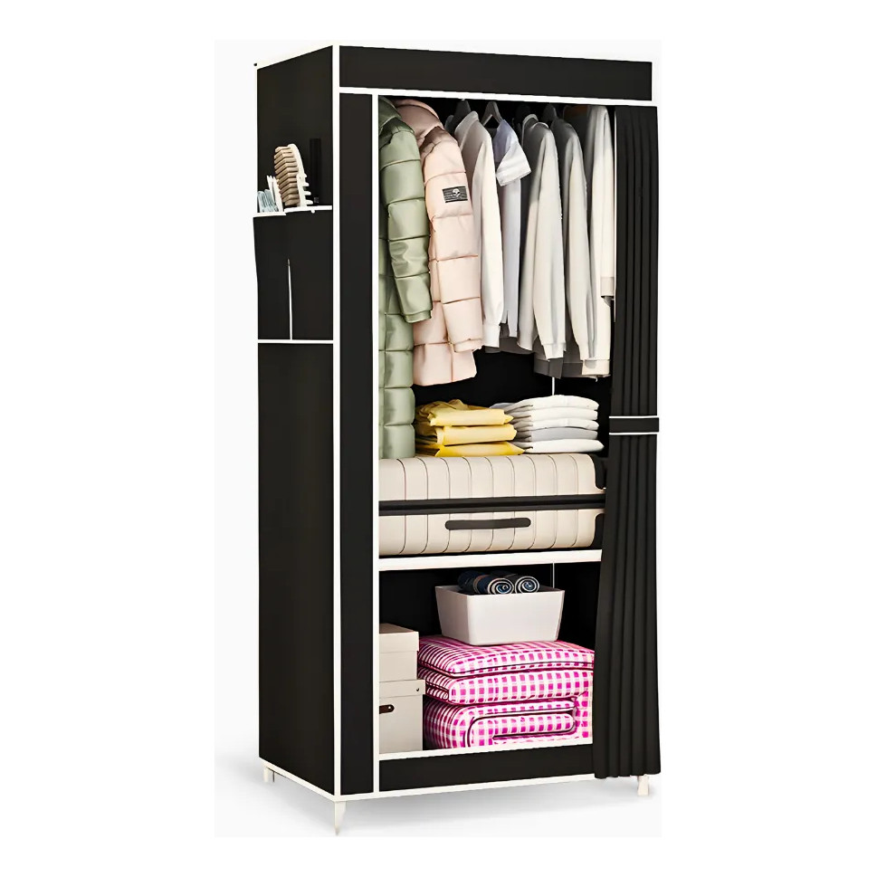 Guarda-Roupa Closet Dobrável Organizador de Roupas com Capa de Tecido Portátil
