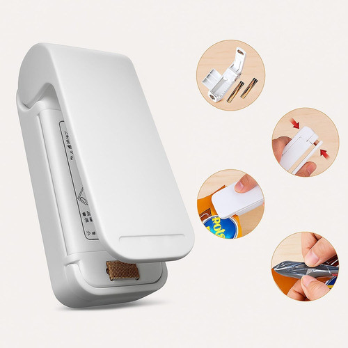 Mini Seladora Portátil Máquina Seladora De Sacos Embalagens Branco Seladora para casa