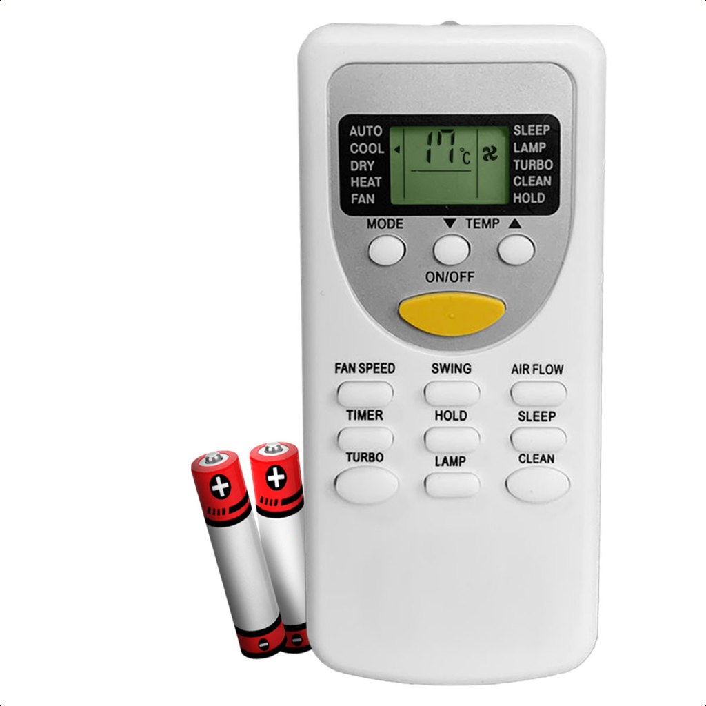 Controle Remoto Compatível com Ar Condicionado York modelos RB1HW RB1MS ZH 03 Branco Pilha Inclusa