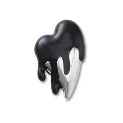 Jibbitz™ Coração Preto e Prata Único