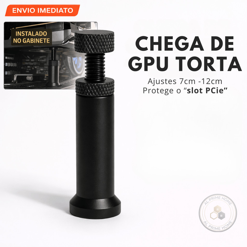 Suporte Ajustável Vertical para Placa de Vídeo GPU | Anti-Sag | Universal HD PC Gamer