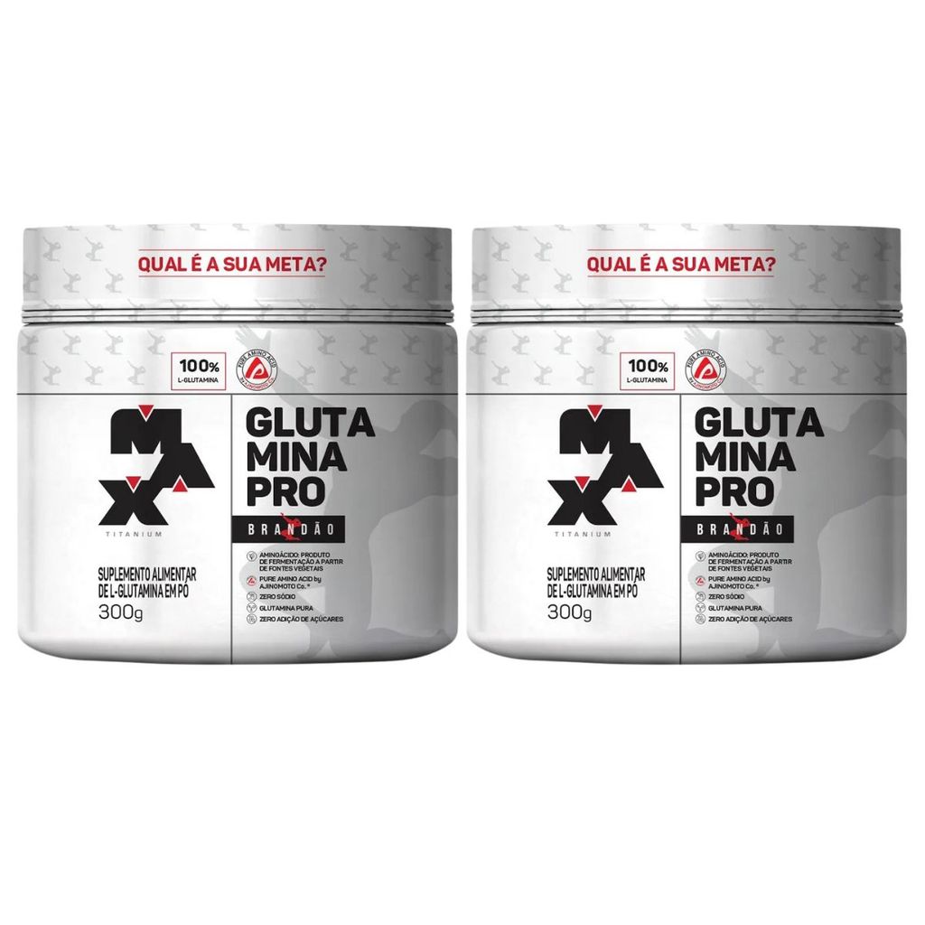 Kit 2 Glutamina Pro Suplemento Nutricional Fórmula Pura 300g Max Titanium