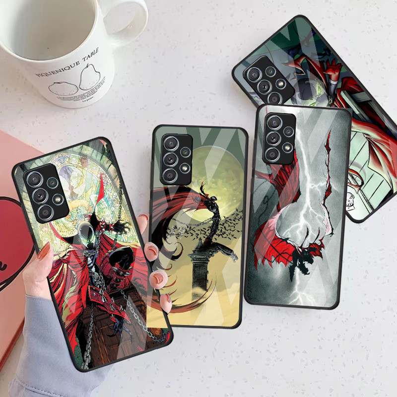 Spawn 01 Capa De Telefone De Vidro Para Samsung Galaxy A16 A15 A25 A35 A55 A53 A54 A34 A14 A32 A52 4G 5G A56 A54
