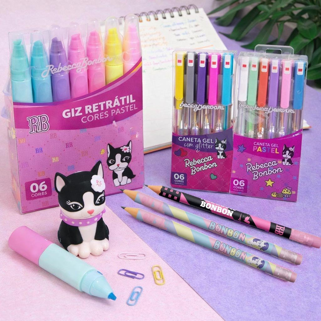 Material Escolar Papelaria Fofa Rebecca Bonbon em Oferta na Shopee