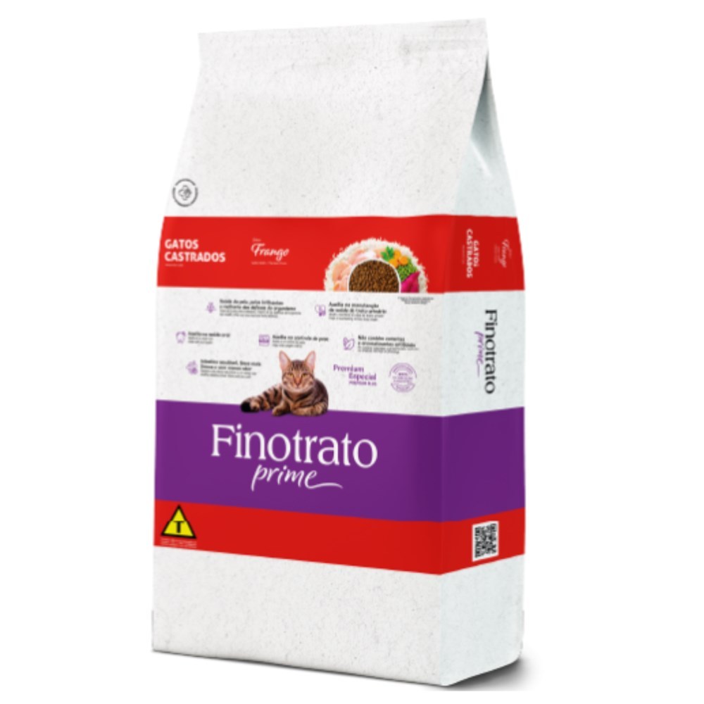 Ração Para Gato Finotrato Prime Gatos Castrados  Frango 10,1kg