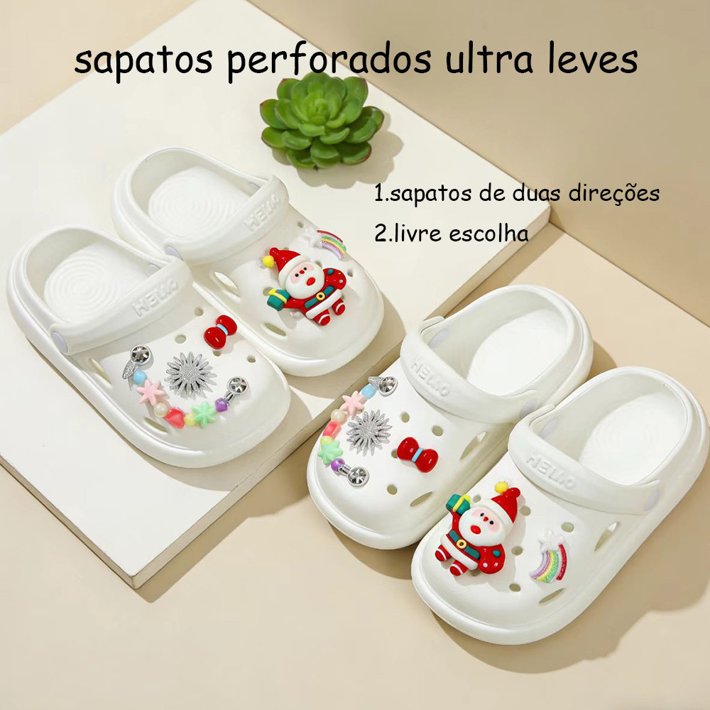 Babuche Sandália Infantil Feminina Menina Leve Macio Confortável Antiderrapante Decoração Removível Uso Diário Escolar