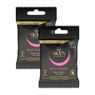 Kit 2 Pacotes Preservativo SKYN Sexy Cherry C/ 3 Unidades Cada em Oferta na Shopee